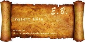 Englert Béla névjegykártya