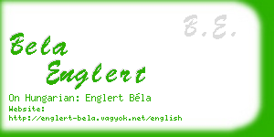 bela englert business card